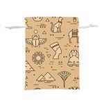 Egyptian Seamless Pattern Symbols Landmarks Signs Egypt Lightweight Drawstring Pouch (S) Front