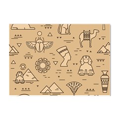 Egyptian Seamless Pattern Symbols Landmarks Signs Egypt Crystal Sticker (a4) by Bedest