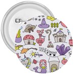 Fantasy Things Doodle Style Vector Illustration 3  Buttons Front