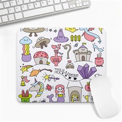 Fantasy Things Doodle Style Vector Illustration Large Mousepad by Bedest