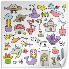 Fantasy Things Doodle Style Vector Illustration Canvas 12  X 12  by Bedest