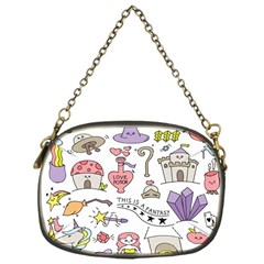 Fantasy Things Doodle Style Vector Illustration Chain Purse (one Side) by Bedest