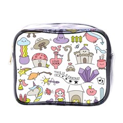 Fantasy Things Doodle Style Vector Illustration Mini Toiletries Bag (one Side) by Bedest