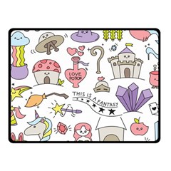 Fantasy Things Doodle Style Vector Illustration Fleece Blanket (small) by Bedest