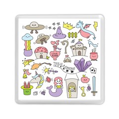 Fantasy Things Doodle Style Vector Illustration Memory Card Reader (square) by Bedest