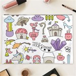 Fantasy Things Doodle Style Vector Illustration Cosmetic Bag (XXL) Front