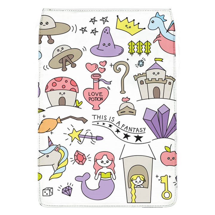 Fantasy Things Doodle Style Vector Illustration Removable Flap Cover (L)