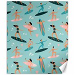 Beach Surfing Surfers With Surfboards Surfer Rides Wave Summer Outdoors Surfboards Seamless Pattern Canvas 8  x 10  8.15 x9.66  Canvas - 1