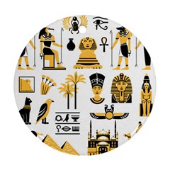 Egypt Symbols Decorative Icons Set Ornament (round) by Bedest