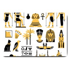 Egypt Symbols Decorative Icons Set Large Doormat by Bedest