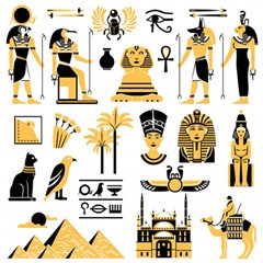 Egypt Symbols Decorative Icons Set Play Mat (square) by Bedest