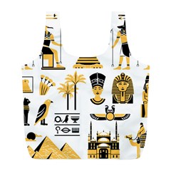 Egypt Symbols Decorative Icons Set Full Print Recycle Bag (l) by Bedest