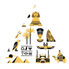 Egypt Symbols Decorative Icons Set Wooden Puzzle Triangle by Bedest