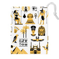 Egypt Symbols Decorative Icons Set Drawstring Pouch (5xl) by Bedest