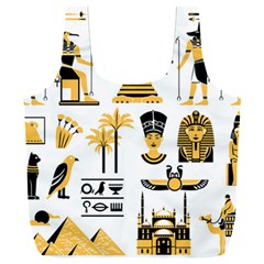 Egypt Symbols Decorative Icons Set Full Print Recycle Bag (xxxl) by Bedest