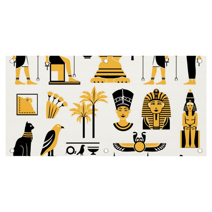 Egypt Symbols Decorative Icons Set Banner and Sign 4  x 2 