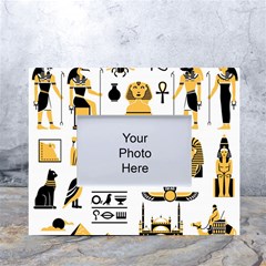 Egypt Symbols Decorative Icons Set White Tabletop Photo Frame 4 x6  by Bedest