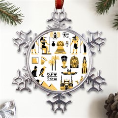 Egypt Symbols Decorative Icons Set Metal Large Snowflake Ornament by Bedest