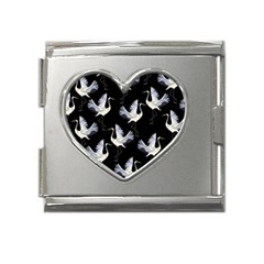 Crane Pattern Mega Link Heart Italian Charm (18mm) by Bedest