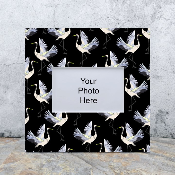 Crane Pattern White Box Photo Frame 4  x 6 