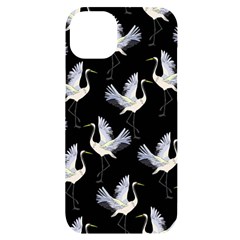 Crane Pattern Iphone 14 Plus Black Uv Print Case by Bedest