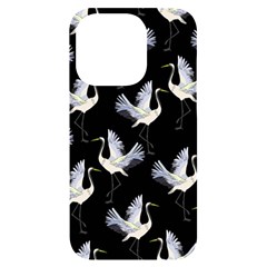 Crane Pattern Iphone 14 Pro Black Uv Print Case by Bedest