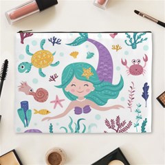 Set Cute Mermaid Seaweeds Marine In Habitants Cosmetic Bag (XL)