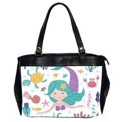 Set Cute Mermaid Seaweeds Marine In Habitants Oversize Office Handbag (2 Sides) by Bedest