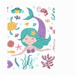 Set Cute Mermaid Seaweeds Marine In Habitants Small Garden Flag (Two Sides) Back