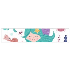 Set Cute Mermaid Seaweeds Marine In Habitants Small Premium Plush Fleece Scarf