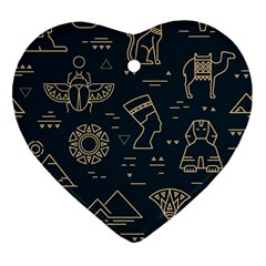 Dark Seamless Pattern Symbols Landmarks Sign Egypt Ornament (heart)