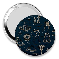 Dark Seamless Pattern Symbols Landmarks Sign Egypt 3  Handbag Mirrors by Bedest