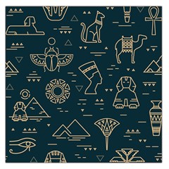 Dark Seamless Pattern Symbols Landmarks Sign Egypt Square Satin Scarf (36  X 36 ) by Bedest