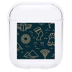 Dark Seamless Pattern Symbols Landmarks Sign Egypt Hard Pc Airpods 1/2 Case by Bedest