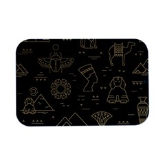 Dark Seamless Pattern Symbols Landmarks Sign Egypt Open Lid Metal Box (silver)   by Bedest