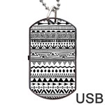 Boho Style Pattern Dog Tag USB Flash (Two Sides) Front