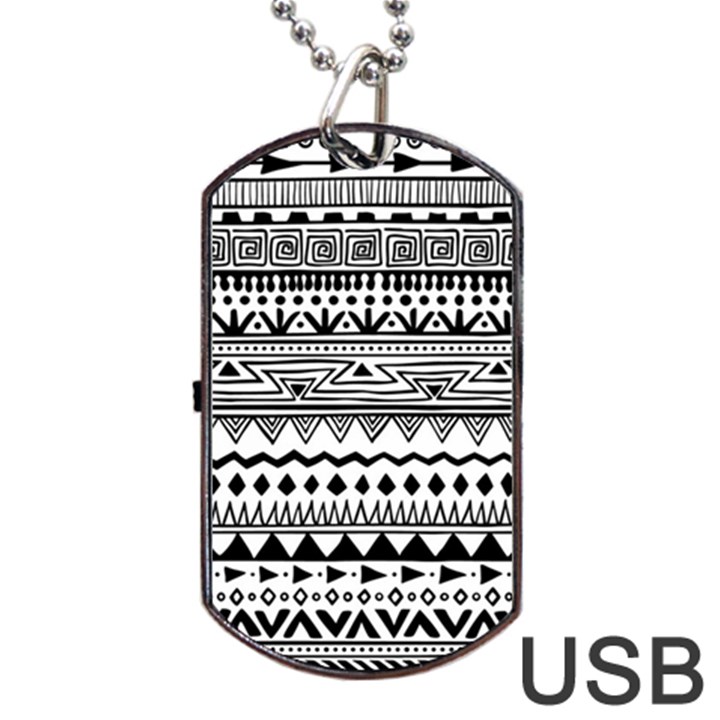 Boho Style Pattern Dog Tag USB Flash (Two Sides)