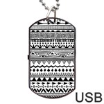 Boho Style Pattern Dog Tag USB Flash (Two Sides) Back