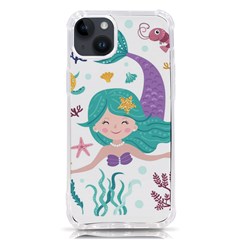 Set Cute Mermaid Seaweeds Marine In Habitants iPhone 14 Plus TPU UV Print Case