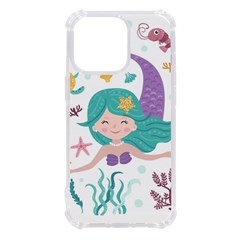 Set Cute Mermaid Seaweeds Marine In Habitants Iphone 13 Pro Tpu Uv Print Case by Bedest