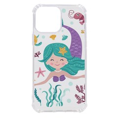 Set Cute Mermaid Seaweeds Marine In Habitants Iphone 13 Pro Max Tpu Uv Print Case by Bedest