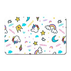 Unicorns Rainbows Seamless Pattern Magnet (rectangular) by Bedest