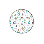 Unicorns Rainbows Seamless Pattern Hat Clip Ball Marker (4 pack) Front