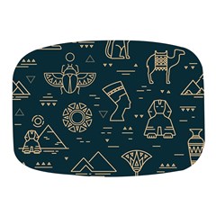 Dark Seamless Pattern Symbols Landmarks Sign Egypt Mini Square Pill Box by Bedest