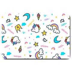 Unicorns Rainbows Seamless Pattern Large Doormat