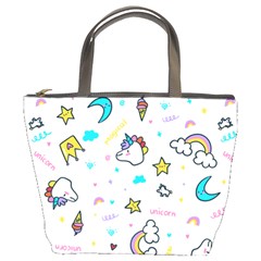 Unicorns Rainbows Seamless Pattern Bucket Bag by Bedest