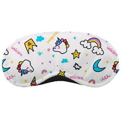 Unicorns Rainbows Seamless Pattern Sleep Mask by Bedest