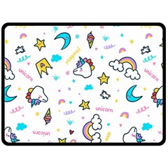 Unicorns Rainbows Seamless Pattern Two Sides Fleece Blanket (large) by Bedest