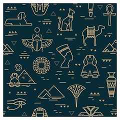 Dark Seamless Pattern Symbols Landmarks Sign Egypt Lightweight Scarf  by Bedest