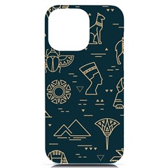 Dark Seamless Pattern Symbols Landmarks Sign Egypt Iphone 14 Pro Max Black Uv Print Case by Bedest